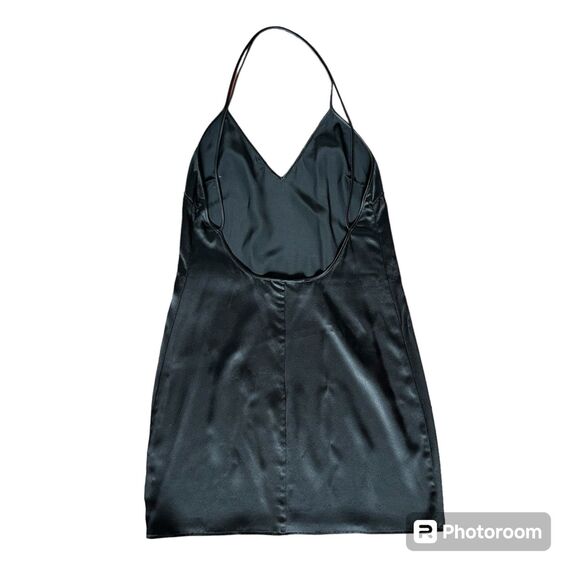 Le Merceau Black Open-Back Silk Slip Mini Dress XS/S - Picture 6 of 8